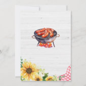 Roze Zonnebloem BBQ Baby shower Kaart (Achterkant)