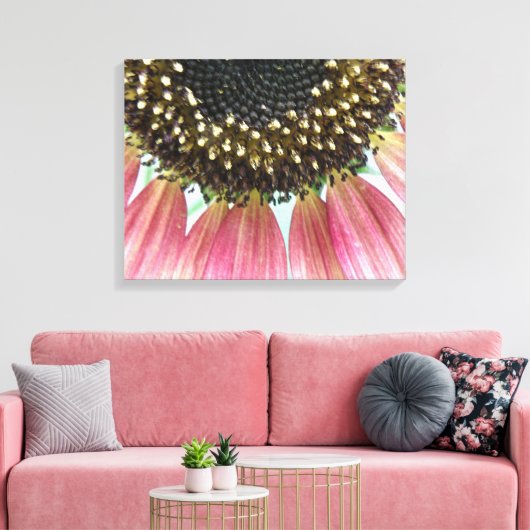 Roze zonnebloemcanvas afdrukken (Insitu (Woonkamer))