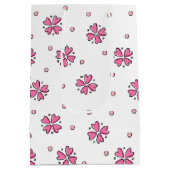 Roze zonnebloemen medium cadeauzakje (Achterkant)