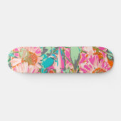 Roze zonnebloemen skateboard (Horizontaal)