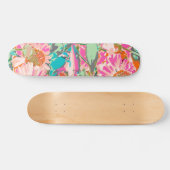 Roze zonnebloemen skateboard (Horizontaal)