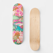 Roze zonnebloemen skateboard (Voorkant)