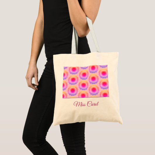 Roze zonnebloempitten Canvas tas (Voorkant (product))