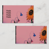 Roze zonnebloempitten Visitekaartje (Voorkant / Achterkant)