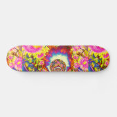 Roze zonnebloemvelden skateboard (Horizontaal)