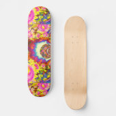 Roze zonnebloemvelden skateboard (Voorkant)