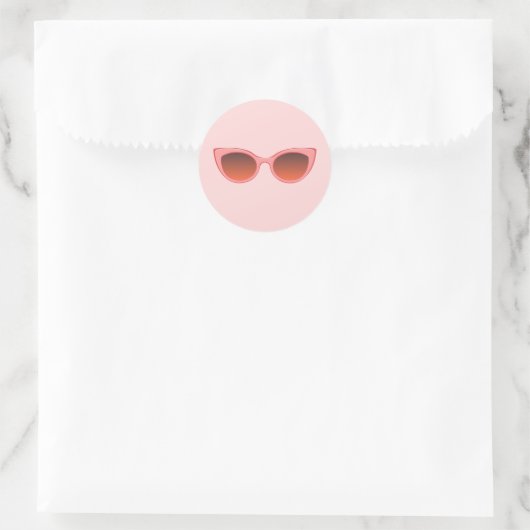 Roze Zonnebrillen, Cat Eye Zonnebrillen, Vrouwelij Ronde Sticker (Tas)