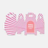 Roze zonnestralen retro groovy 70s geïnspireerd hu bedankdoosjes (Uitgevouwen)