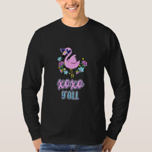 Roze zwaan XOXO Yall Hugs en Kisses Swan Kiss T-shirt