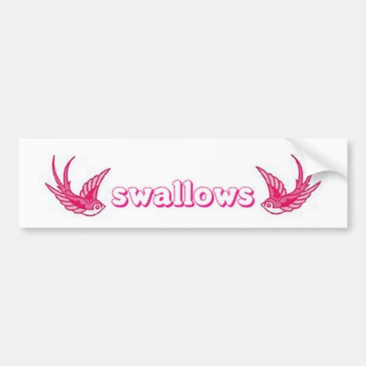 roze zwaluwen bumpersticker (Voorkant)