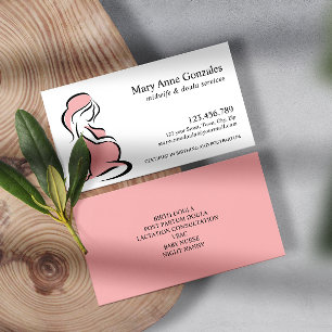 Roze Zwangere vrouw in de provincie Doula Visitekaartje