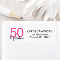 Roze zwart 50 en Fabulous Birthday