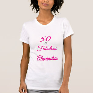 Roze Zwart 50 & Fabulous 50e verjaardag T-shirt