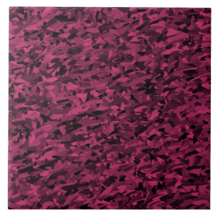 Roze Zwart Abstract Patroon Tegeltje