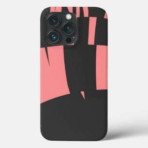 Roze & Zwart Artistieke Abstracte Fractal Art iPhone 13 Pro Hoesje