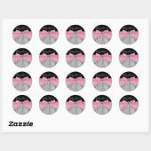 Roze Zwart Baby Meisje Douche Stickers (Vel)