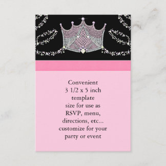 Roze Zwart Baby Meisje Princess Baby shower RSVP