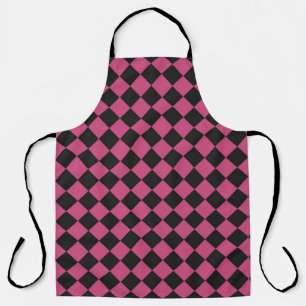 Roze Zwart Checker Diamant Patroon Schort