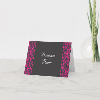 Roze & Zwart Damask Note Kaart