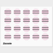 Roze Zwart Damast Afstuderen Custom Jaar Ronde Sticker (Vel)