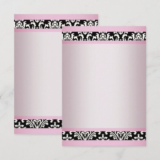 Roze Zwart Damast Sjabloon (Voorkant / Achterkant)