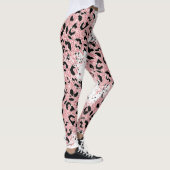 Roze & Zwart Dierenprint op Wit Leggings (Rechts)