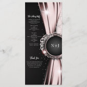 Roze & Zwart Elegant Luxe Bruiloft Programma (Achterkant)