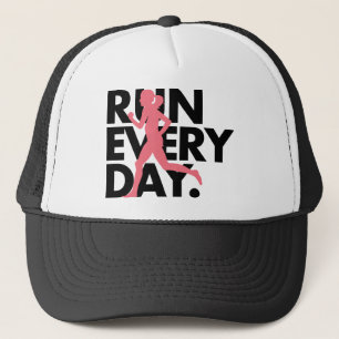 Roze/zwart "Elke dag uitvoeren" Trucker Pet