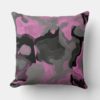 Roze Zwart en Grijs abstract Kussen