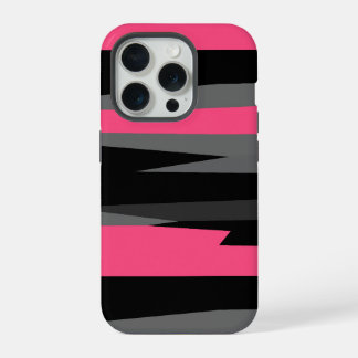 Roze zwart en grijs iPhone 15 pro hoesje