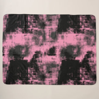 Roze zwart en grijs sherpa deken