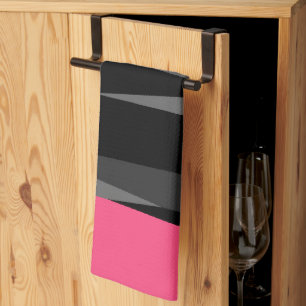 Roze zwart en grijs theedoek