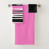 Roze zwart en wit Abstract Bad Handdoek (Insitu)