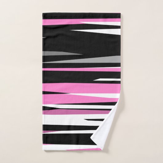 Roze zwart en wit Abstract Bad Handdoek (Handdoek)