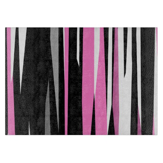 Roze zwart en wit Abstract Snijplank (Voorkant)