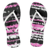 roze zwart en wit abstract teenslippers (Voetbed)