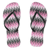 Roze Zwart en Wit Geometrisch Teenslippers (Voetbed)