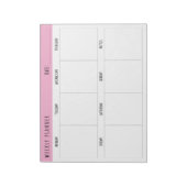 Roze, Zwart en Wit, Weekplanner, Notitieblok (Gedraaid)