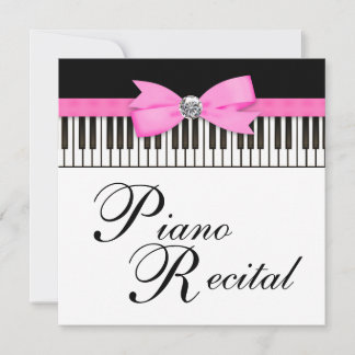 Roze Zwart en Witte Pianotoetsen Uitnodiging voor