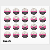 Roze, Zwart en Zilver Dank u Sticker (Vel)