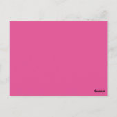 Roze, Zwart en Zilveren Tafelnummer Briefkaart (Achterkant)