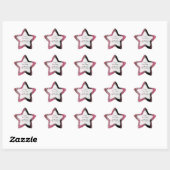 Roze Zwart Feest Favoriet Ster Label Sticker (Vel)