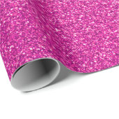 Roze Zwart Gelukkige Verjaardag Glitter Aangepaste Cadeaupapier (Rol Hoek)