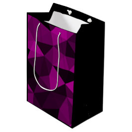 Roze zwart geometrisch mesh patroon medium cadeauzakje