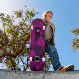 Roze zwart geometrisch mesh patroon skateboard