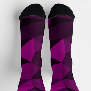 Roze zwart geometrisch mesh patroon sokken