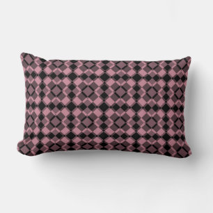 Roze Zwart Geruit Argyle Patroon Kussen