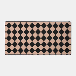 Roze Zwart Geruit Diamant Patroon Bureaumat