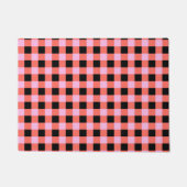 Roze Zwart geruit Gingham Patroon Deurmat (Voorkant)
