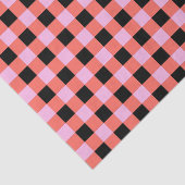Roze Zwart geruit Gingham Patroon Tissuepapier (Detail)